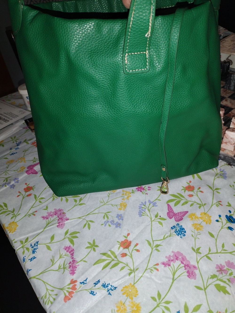 Dooney & Bourke Green Leather Tote Bag - Picture 5 of 5